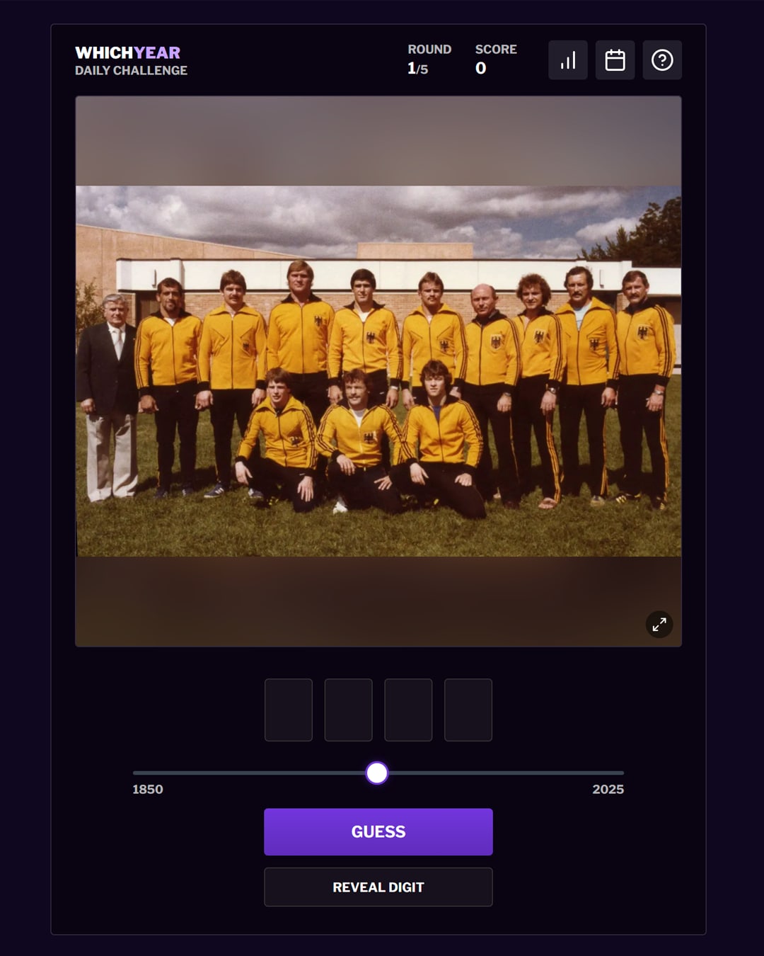 Screenshot of Which Year