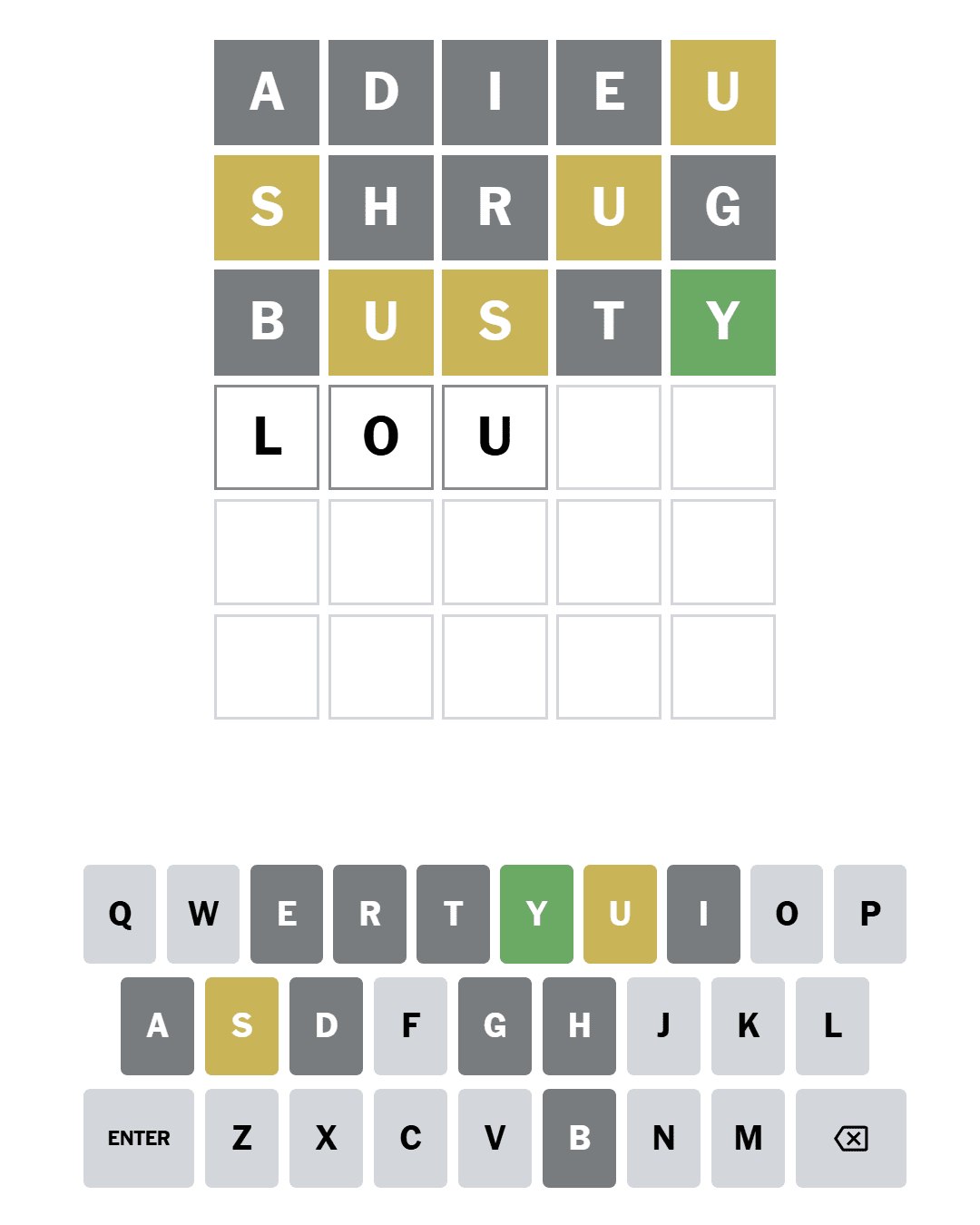 Screenshot of Wordle