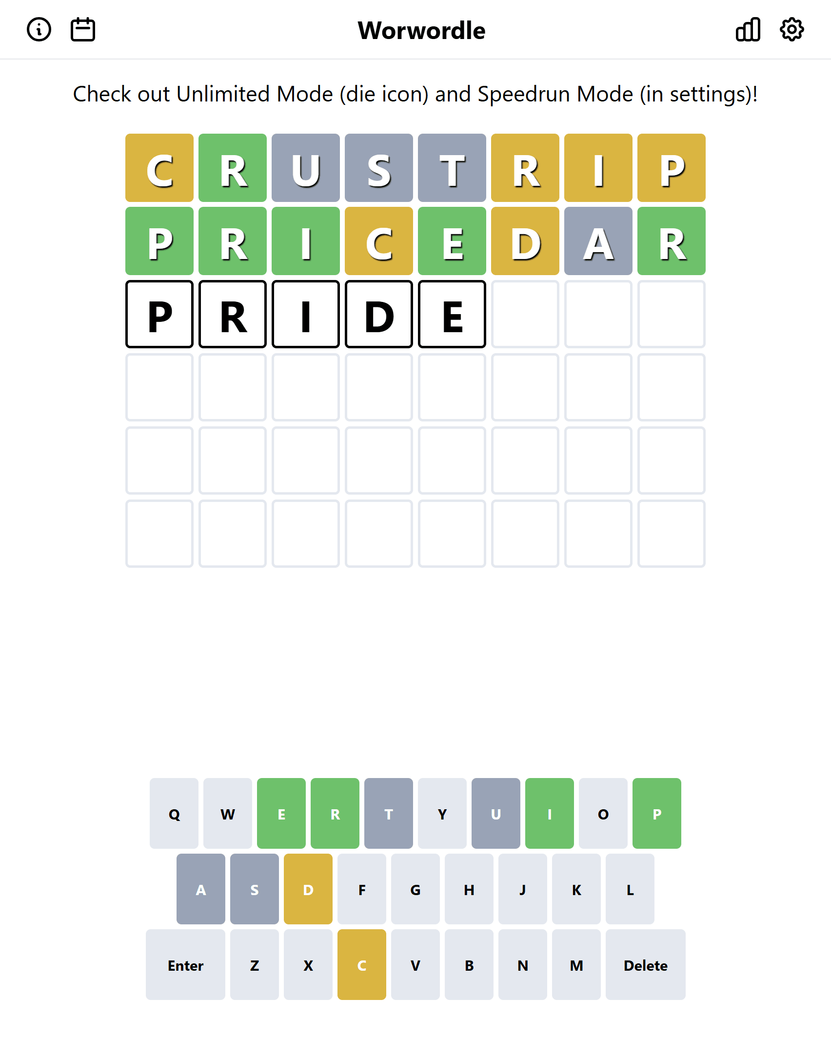Screenshot of Worwordle