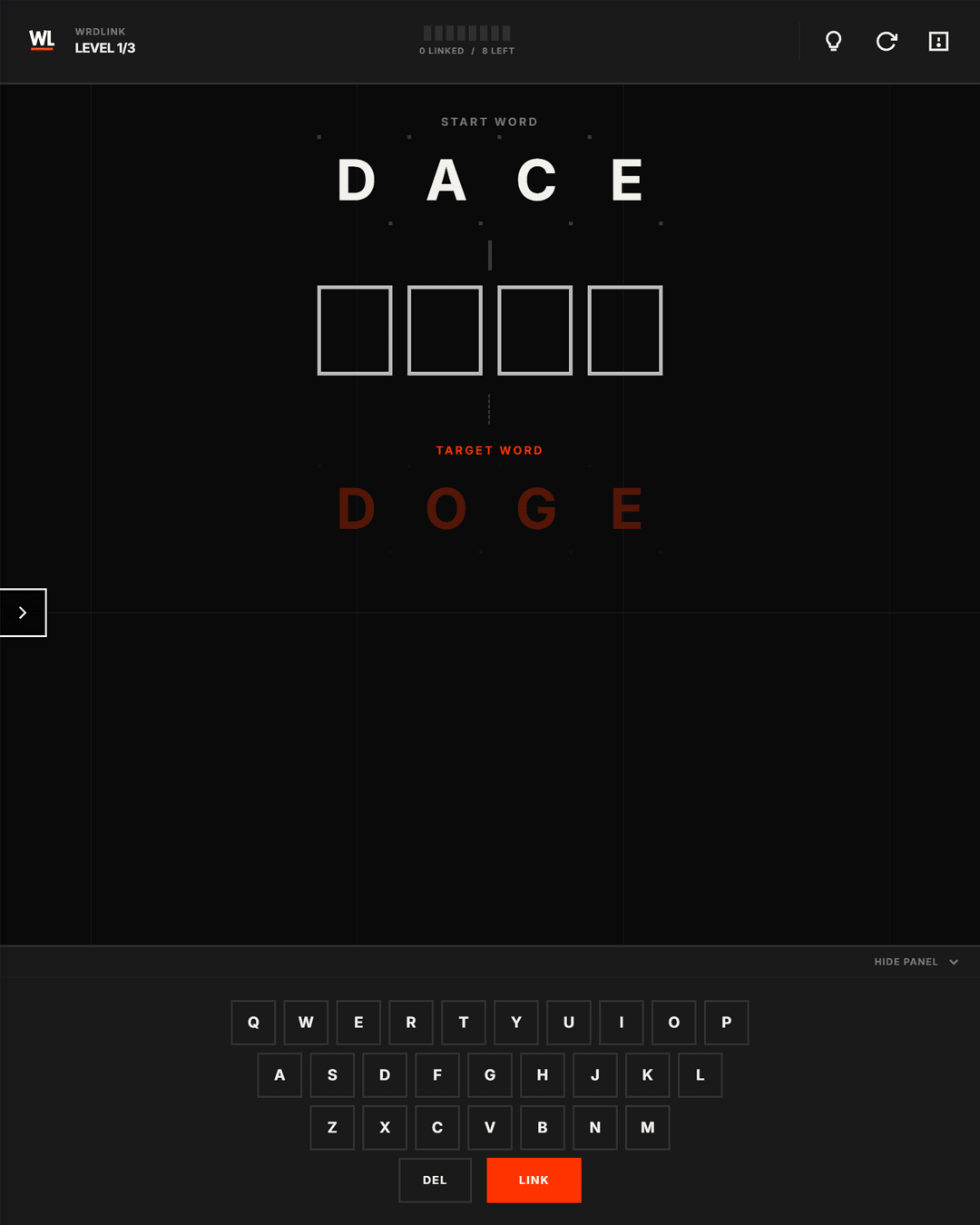 Screenshot of WRD LINK