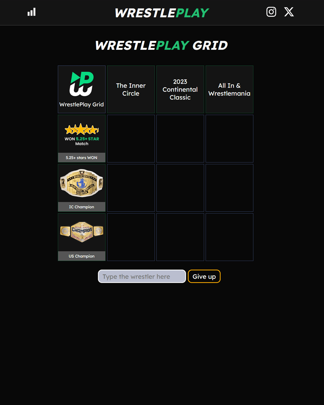 Screenshot of WrestlePlay Grid