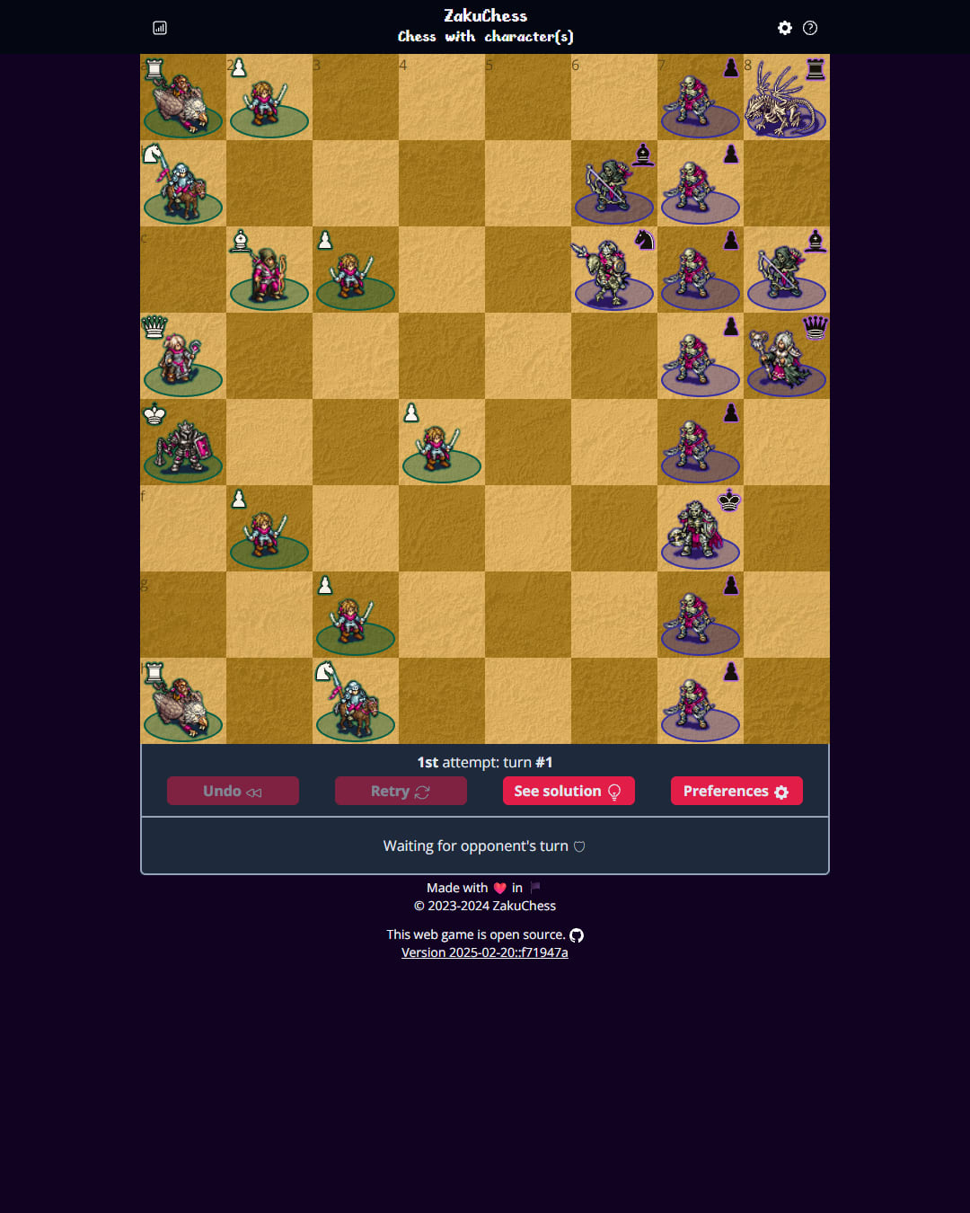 Screenshot of Zaku Chess