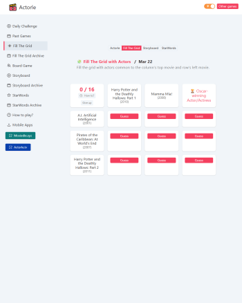Actorle - Fill The Grid screenshot