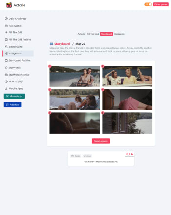 Actorle - Storyboard screenshot