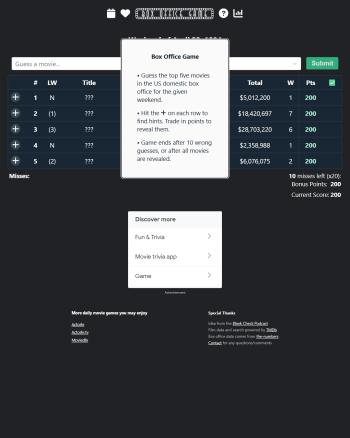 Box Office Game screenshot