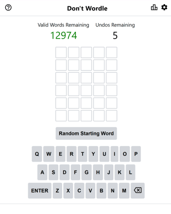 Don't Wordle screenshot