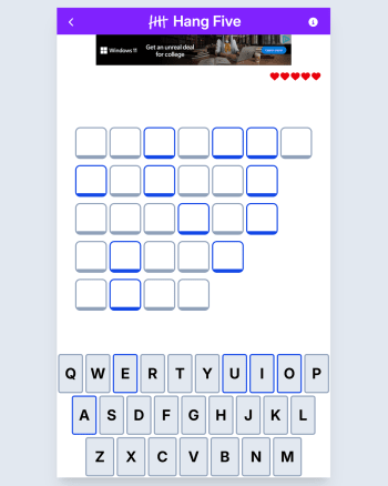 Hang Five screenshot