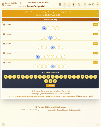 Letter Griddle screenshot