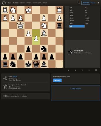Lichess Daily Puzzle screenshot