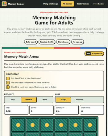 Memory Matching Game screenshot
