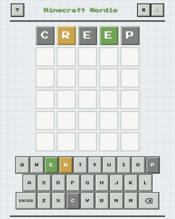 Minecraft Wordle screenshot