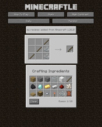Minecraftle screenshot