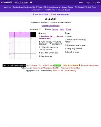 Mini Crossword (Lex.Games) screenshot