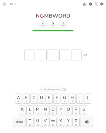 Numbword screenshot