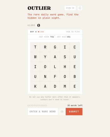 Outlier screenshot