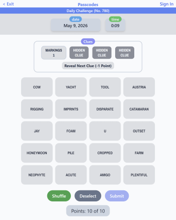 Passcodes screenshot