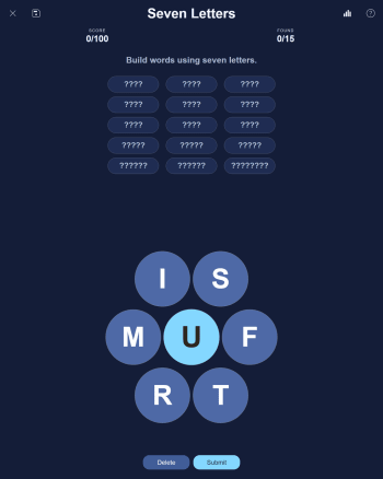 PuzzleLab Seven Letters screenshot