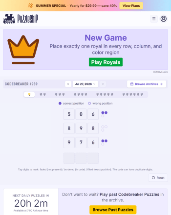 Puzzleship Codebreaker screenshot