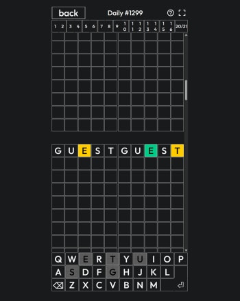 Sedecordle screenshot