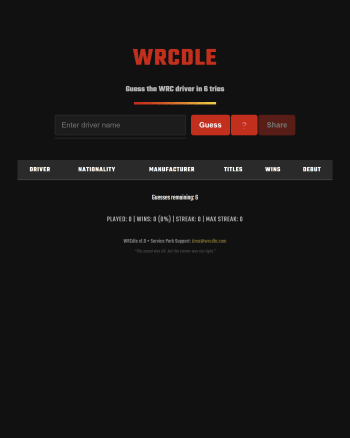 WRCdle screenshot
