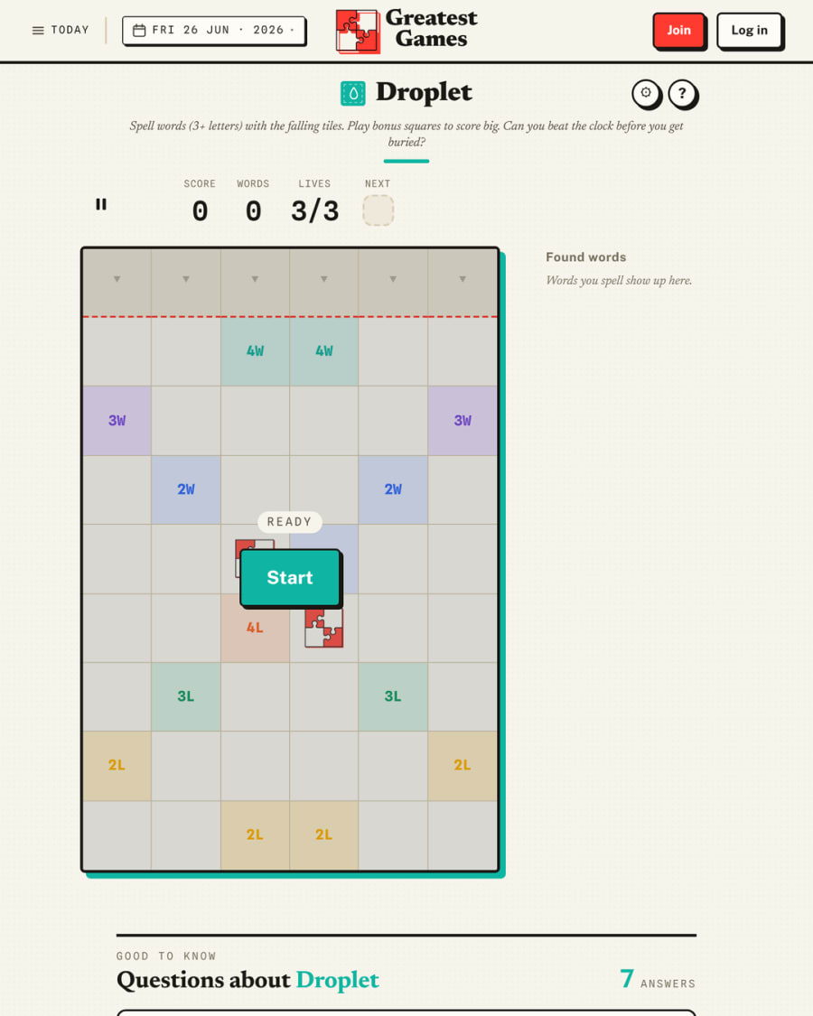 Droplet screenshot