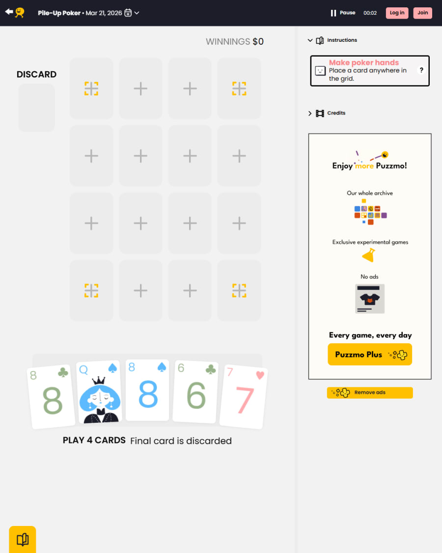 Pile-Up Poker screenshot