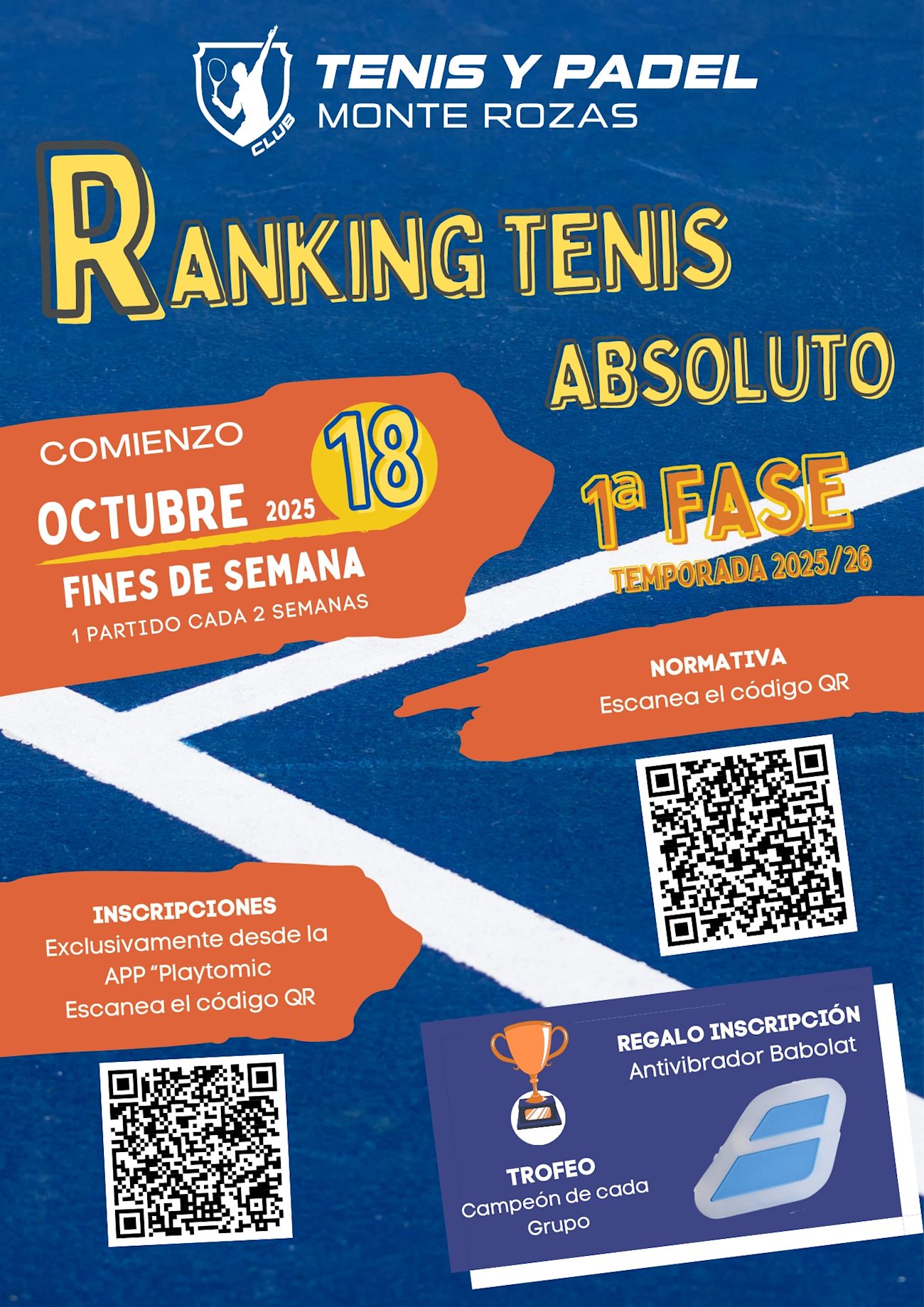 1ª FASE RANKING ABSOLUTO TENIS 2025-26