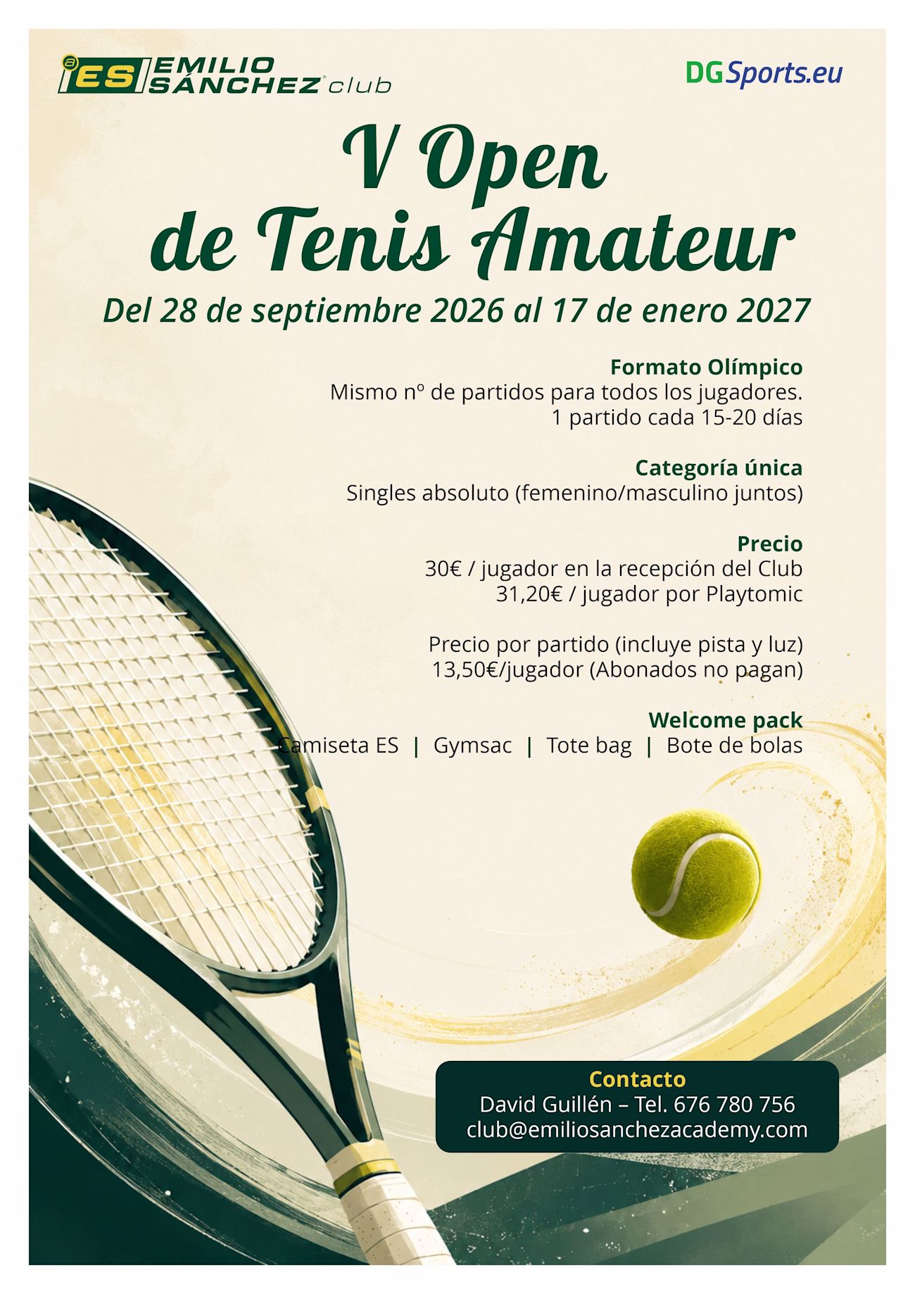 V OPEN DE TENIS AMATEUR ES Club & DGSports