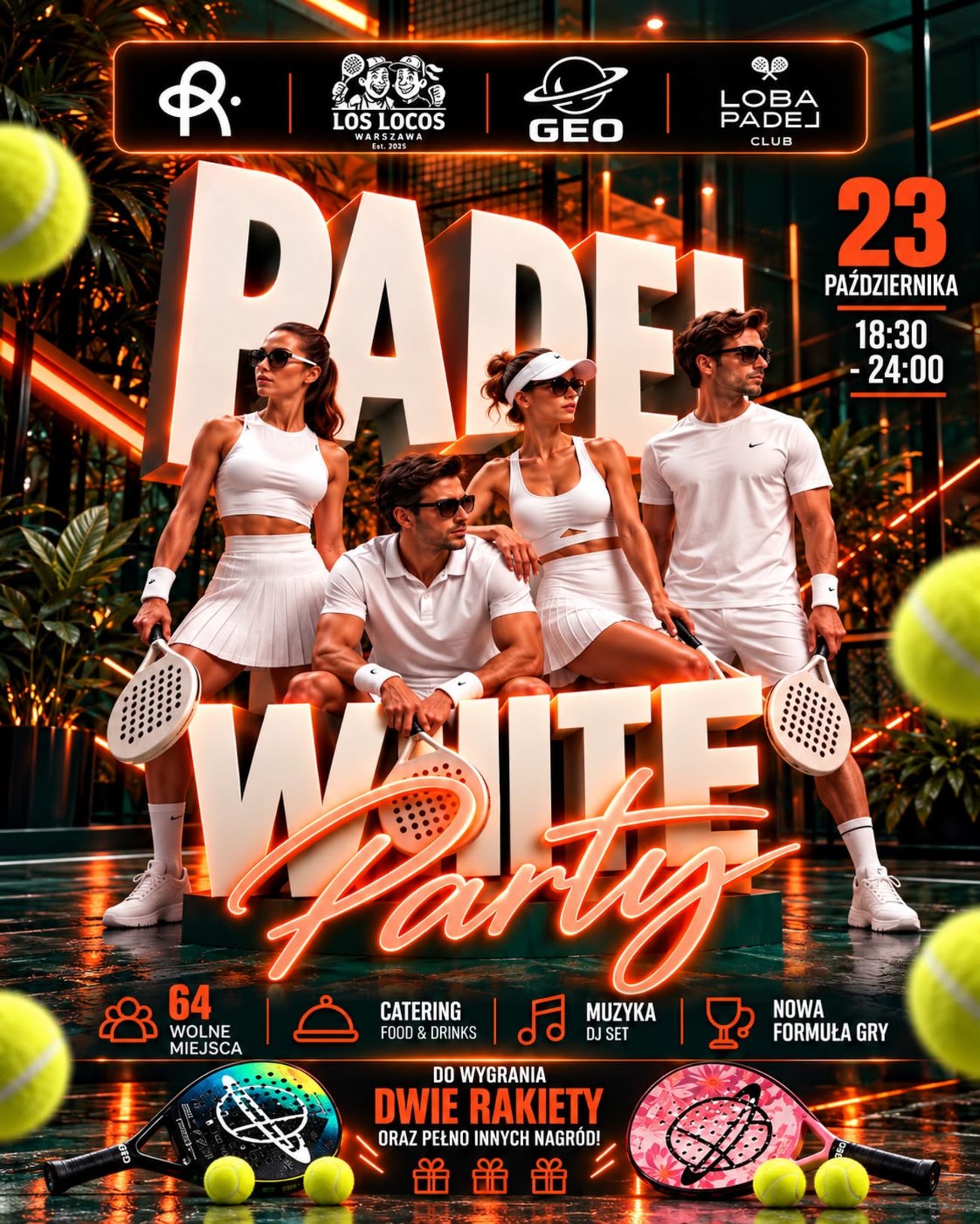 🤍🎾 Geo White Party by Los Locos (Ladies B2/B3)🪩✨