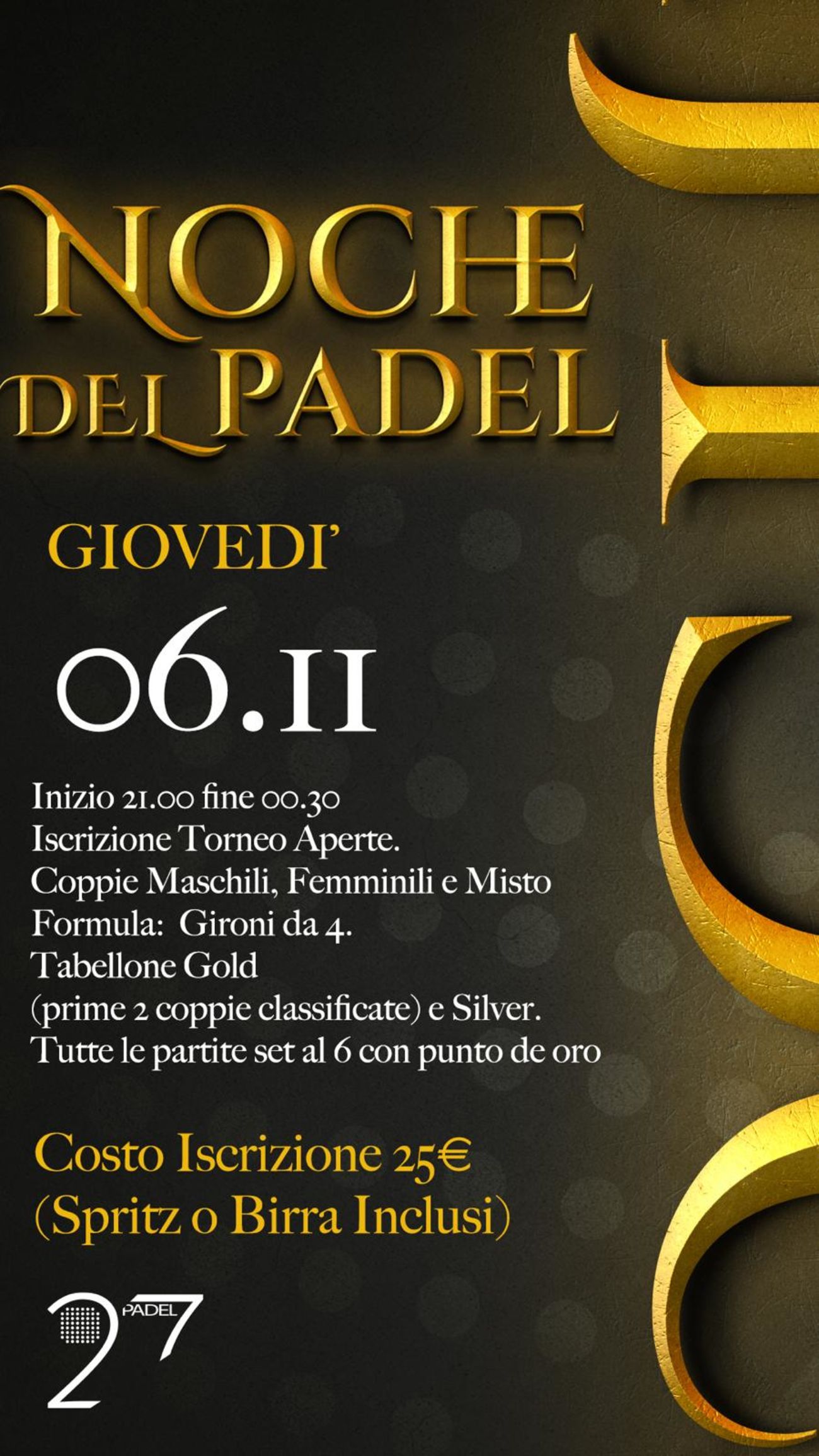 🌜06/11 LA NOCHE DE PADEL🌛