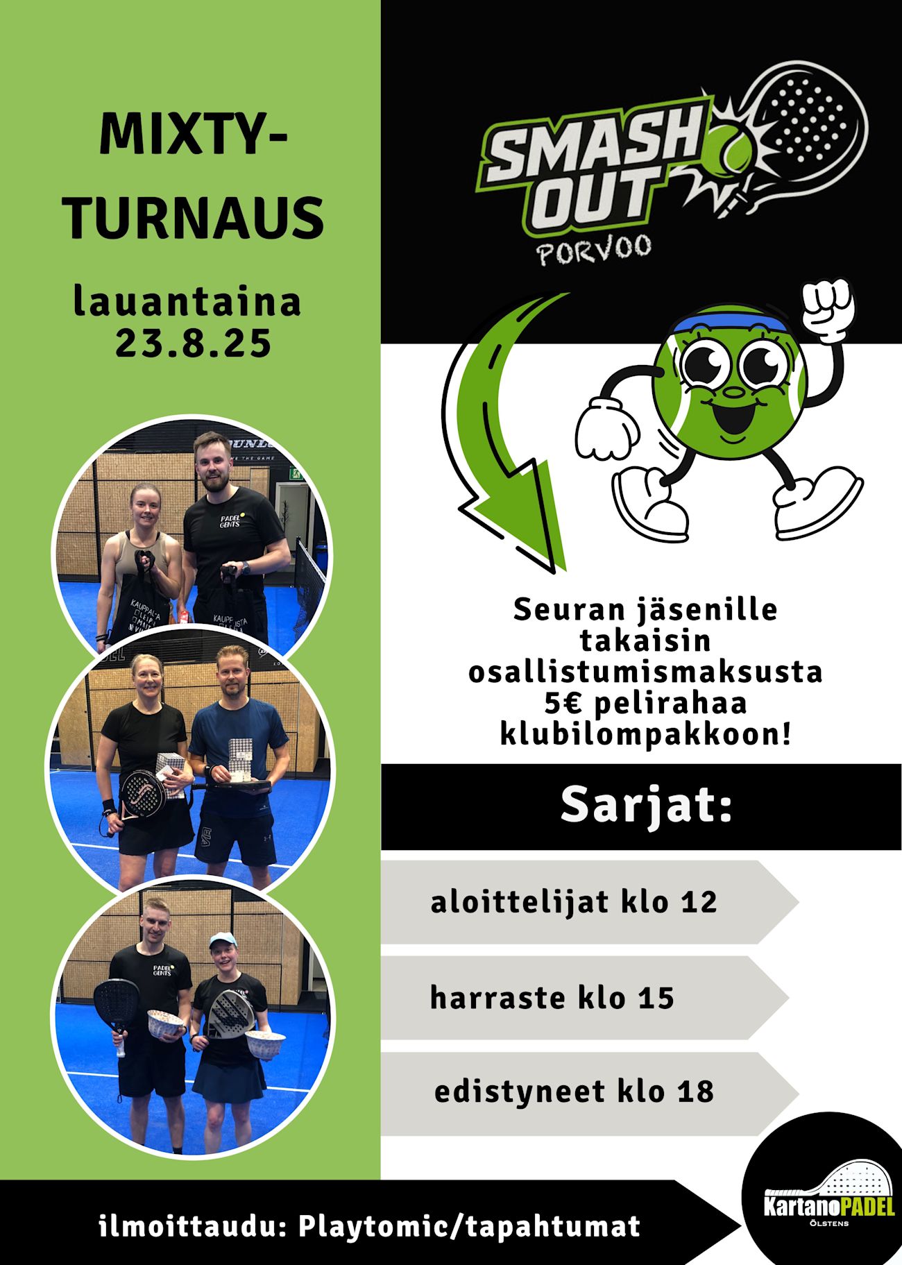 EDISTYNEET Smash Out Porvoo-turnaus MIXTYNÄ 