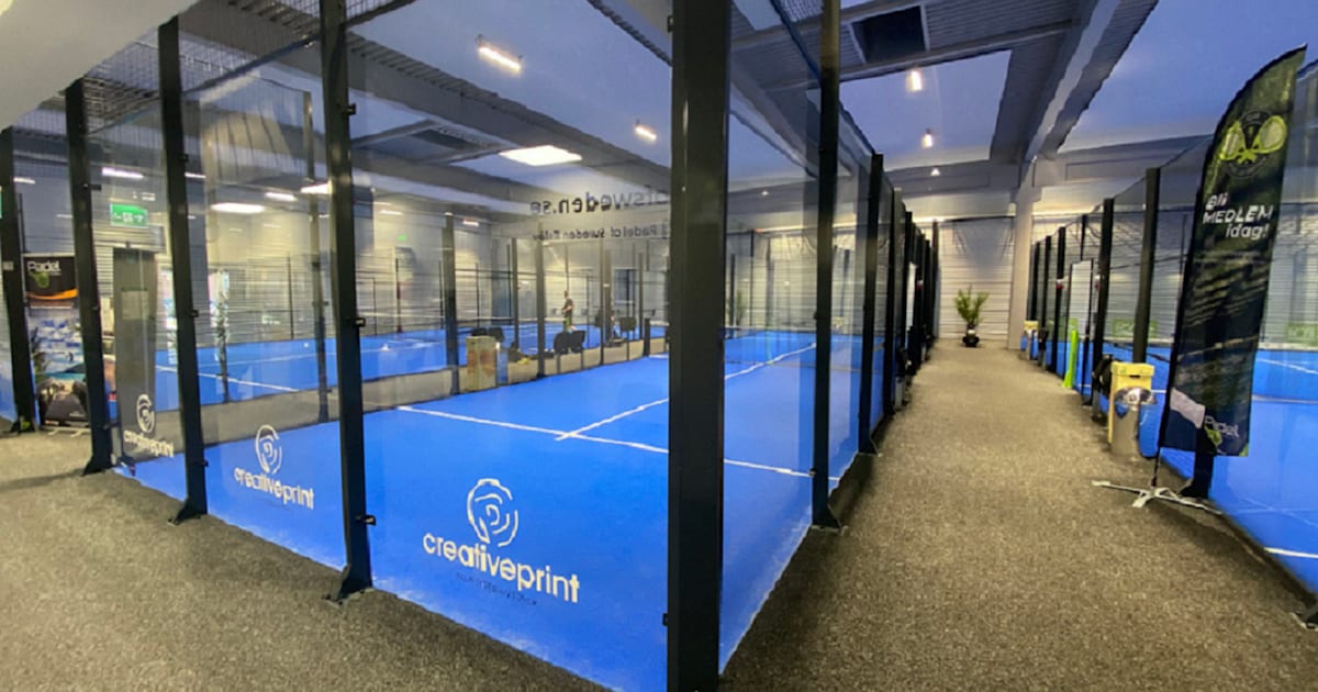 Cancha de pádel en Padel of Sweden Eslöv, Eslöv