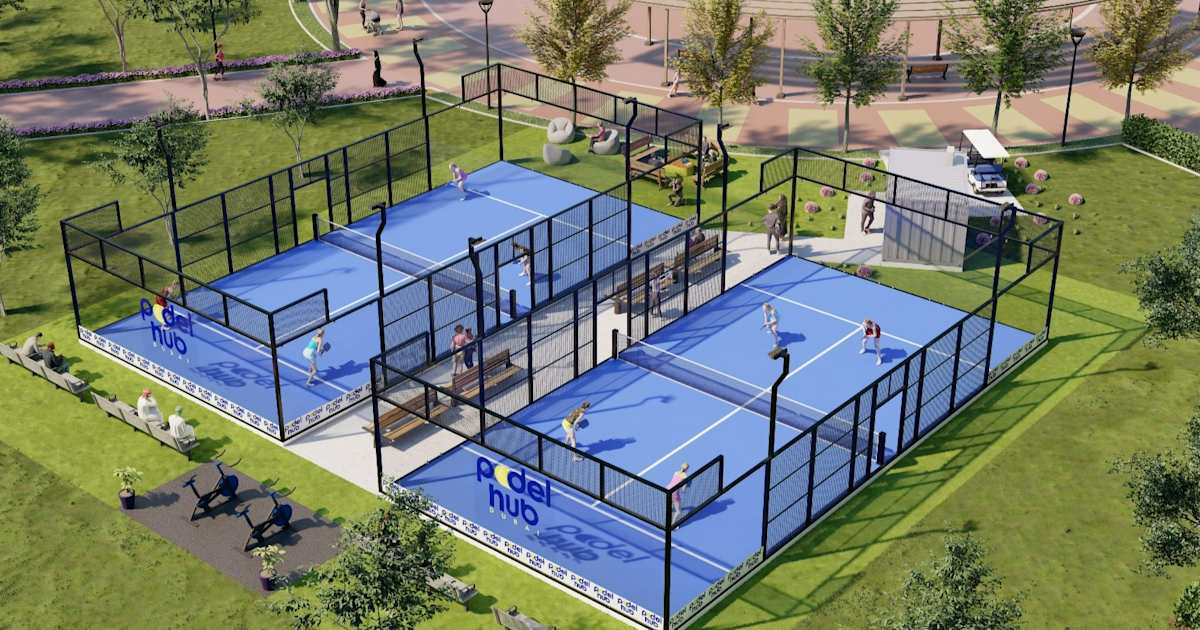 Padel court at Padel Hub Dubai, Dubái