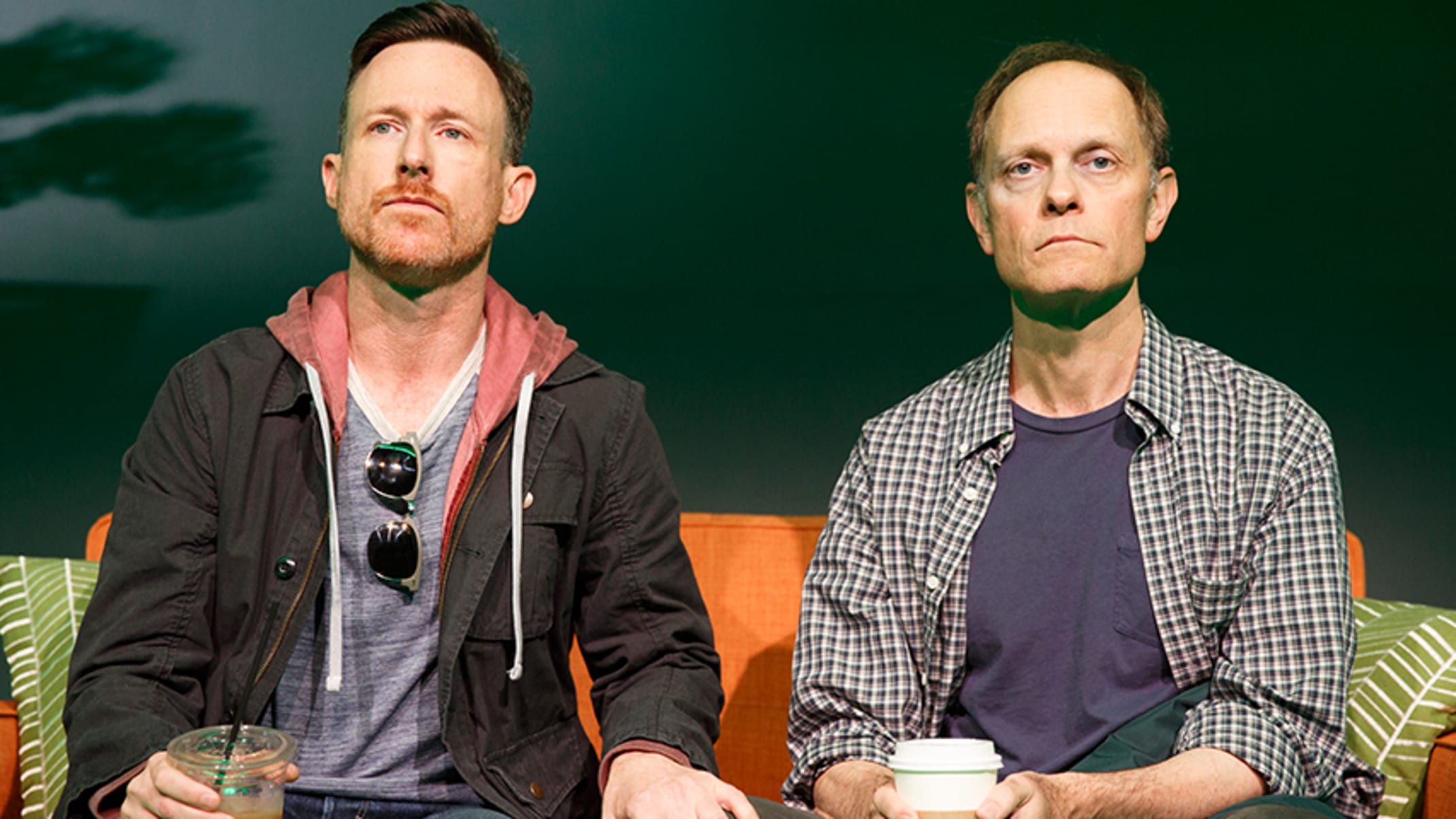 Brad Heberlee and David Hyde Pierce; photo by Joan Marcus