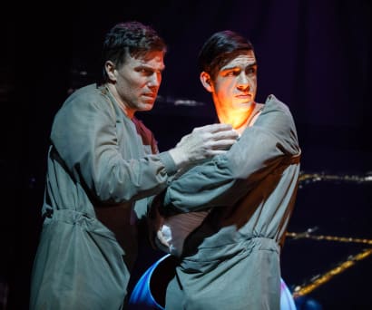 Anson Mount and Bobby Moreno in “Mankind” at Playwrights Horizons; photo by Joan Marcus