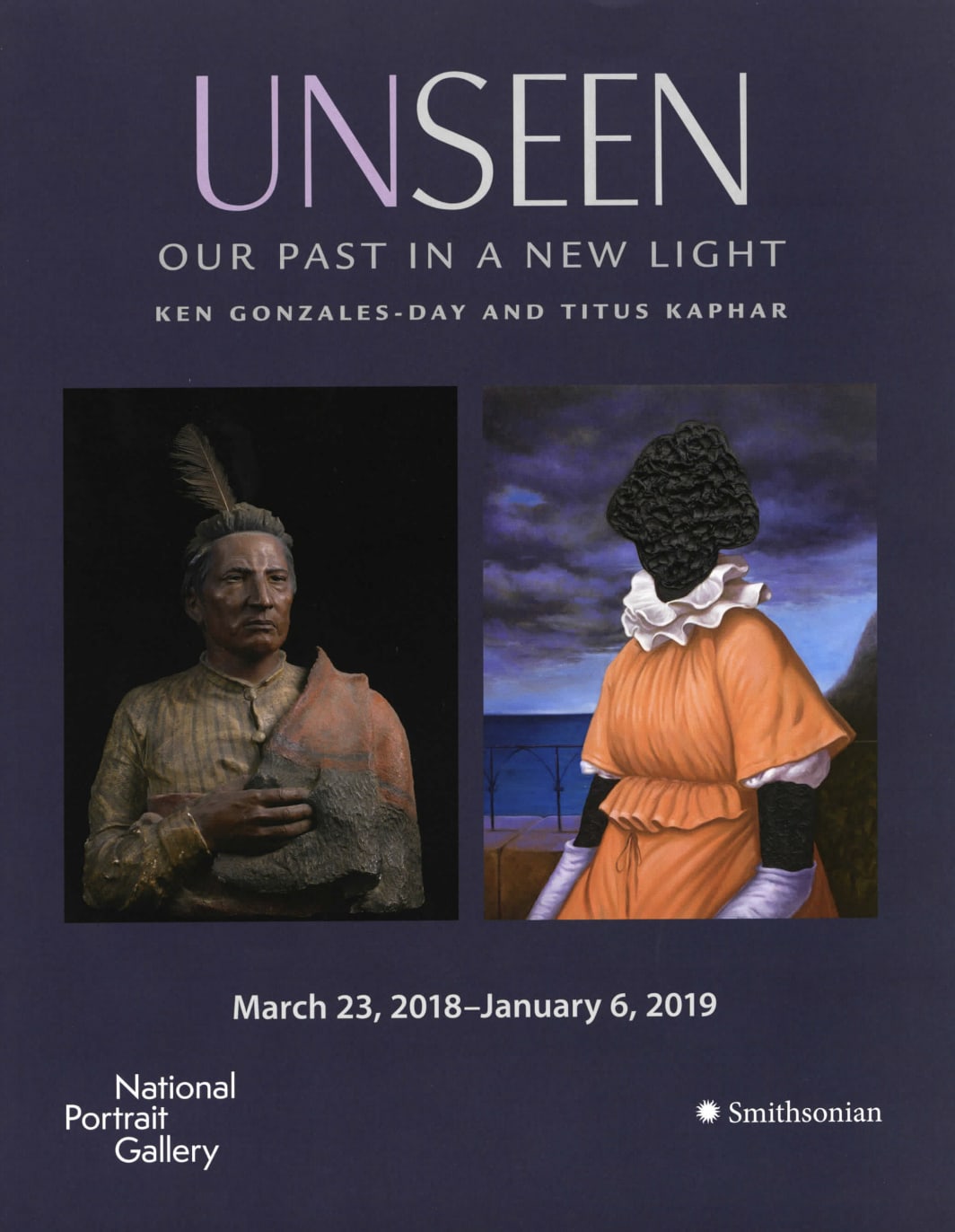 Black and white image of little girl with gas mask, pasted on top of the 14th Street subway sign