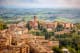 Italy Aerial View of City Skyline at Sunset - Siena, Tuscany, Italy