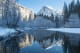 Yosemite National Park Half Dome in winter, Yosemite Valley