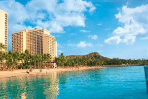 Waikiki Beach Marriott Resort and Spa at night