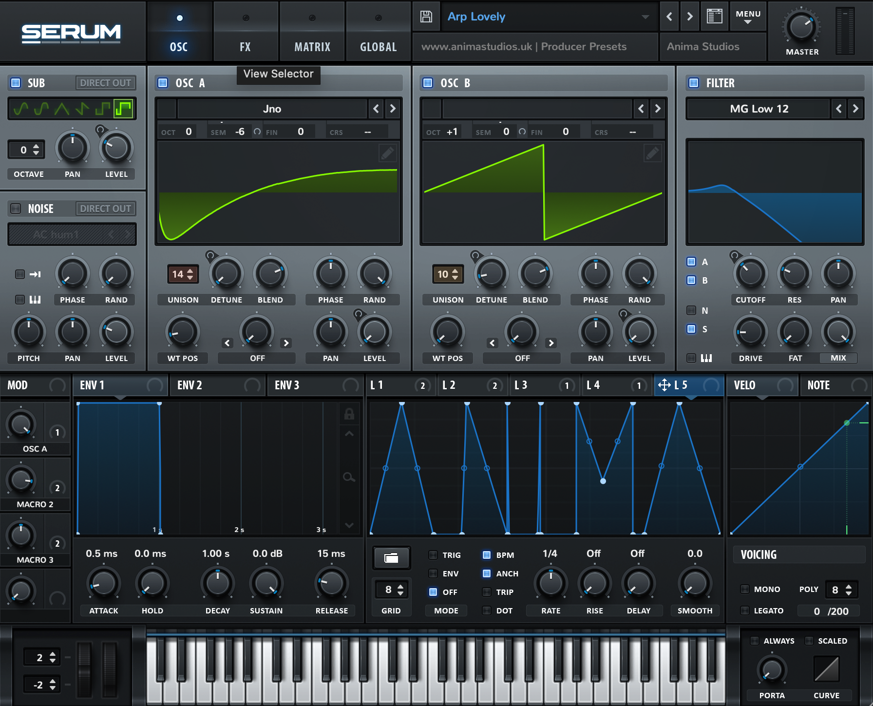 A screenshot of this preset’s configuration