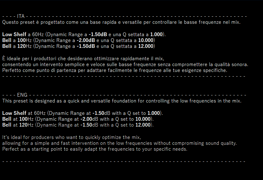 A screenshot of this preset’s configuration