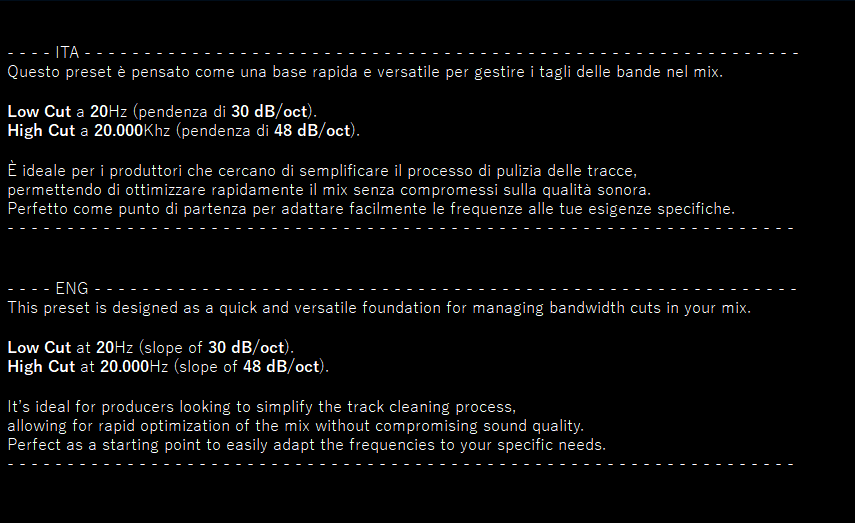 A screenshot of this preset’s configuration