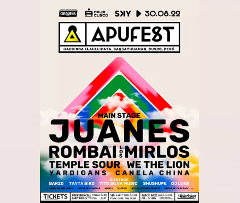 APUFEST 2022: Juanes, Rombai, Los Mirlos, Temple Sour, We The Lion y más en Cusco