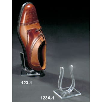 Plexiglass heighted man's shoe display