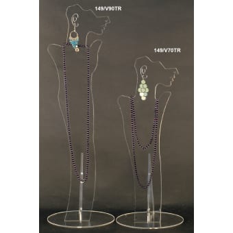 Plexiglass display for necklaces and earrings