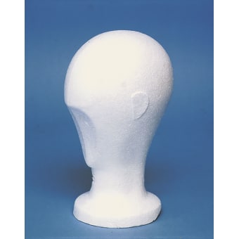 Rough polystyrene woman head