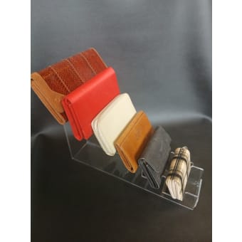 ESPOSITORE PER POCHETTE-PORTAFOGLI IN PLEX 6 POSTI