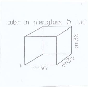 CUBO IN PLEXIGLASS TRASPARENTE CM 36X36X36 SPESS 5MM   MISURE SPECIALI A RICHIESTA
