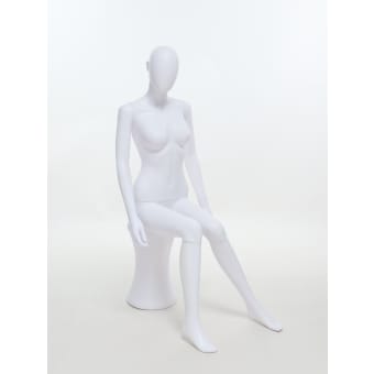 Manichino donna in plastica bianco con possibilita' di togliere la testa e inserire un tappo