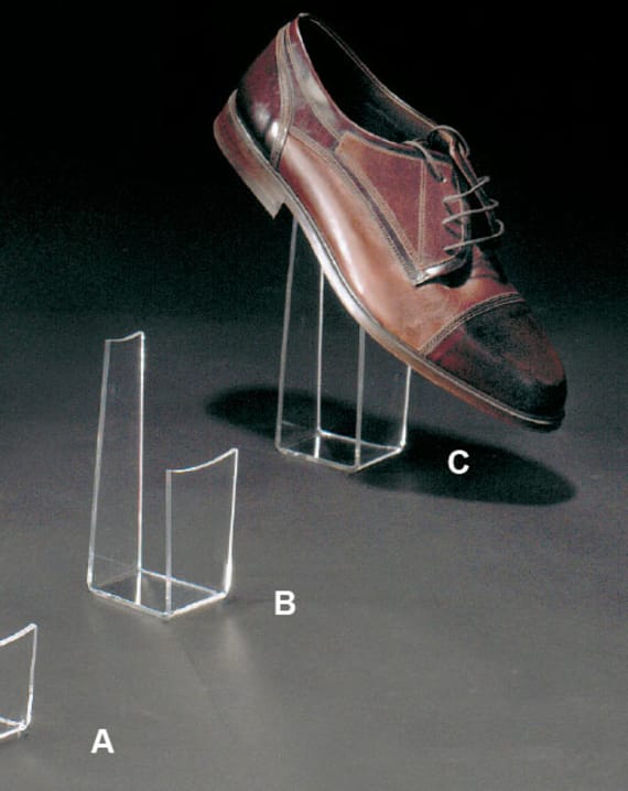 Plexiglass heighted shoe holder